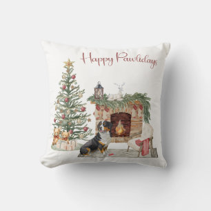 Coussin Joyeux Pawlidays Chien Design - Bernese Mountain D