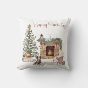 Coussin Joyeux Pawlidays Chien Design - Dachshund