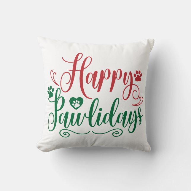 Coussin Joyeux Pawlidays Fantastique Noël (Recto)