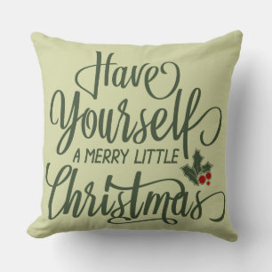Coussin Joyeux petit Noël   Holly Berries & Text