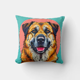 Coussin 🐾 Joyeux Pop Art Décoratif Chien 🐾
