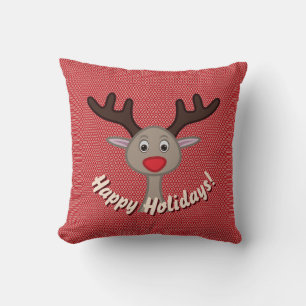 Coussin Joyeux Renne Joyeuses Fêtes Décoration de Noël