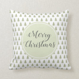 Coussin Joyeux sapin de Noël Blanc vert Motif