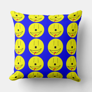 Coussin Joyeux Visages souriants Emoji, Enfants Art, Couss