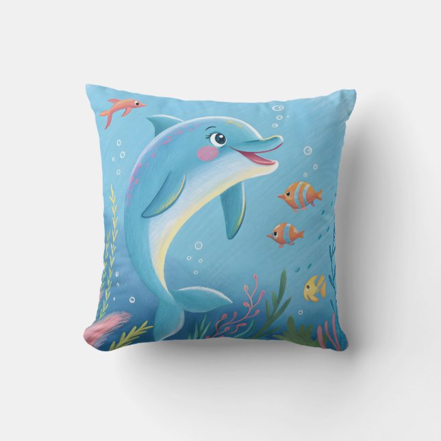 Coussin Joyful Dolphin Moments (Recto)