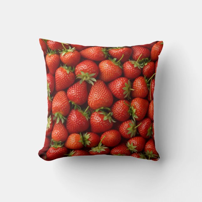 Coussin Juicy Red Strawberry Patch (Recto)