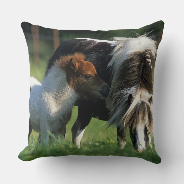 Coussin Jument et poulains miniatures 2 (Recto)