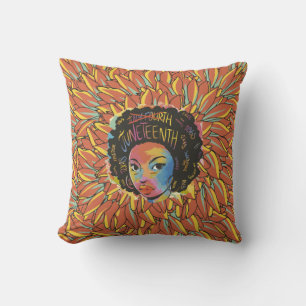 Coussin Juneteenth Tournesol - 1865 Jour de la liberté noi