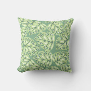 Coussin jungle botanique sans couture motif en vert pastel