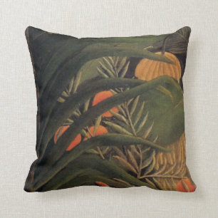 Coussin Jungle de banane avec des oranges, palmettes