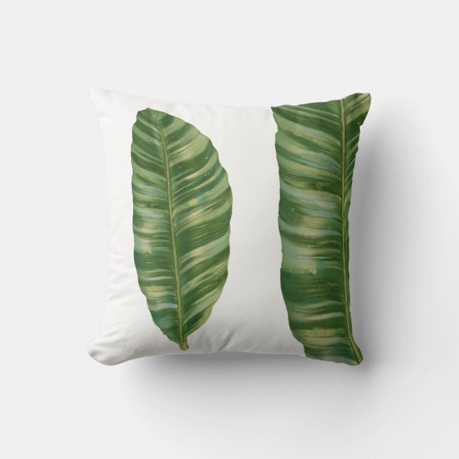 Coussin Jungle tropicale Moderne Banane Feuille verte (Recto)