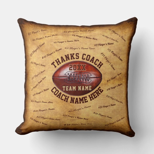 Coussin Jusqu'à 30 cadeaux pour les entraîneurs de footbal (Recto)