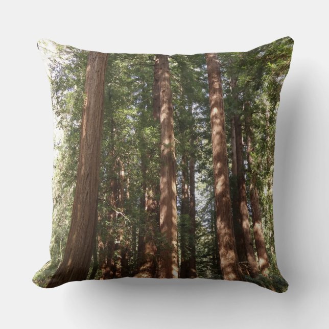 Coussin Jusqu'à Redwoods II au monument national de Muir W (Recto)