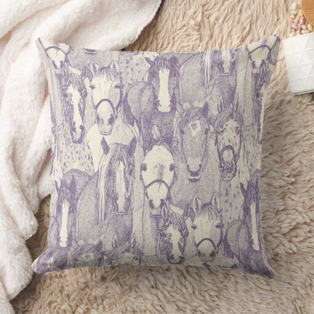 Coussin just horses violet pearl (Couverture)