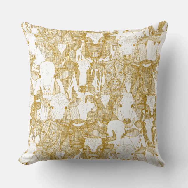 Coussin juste boeuf classique or blanc (Recto)