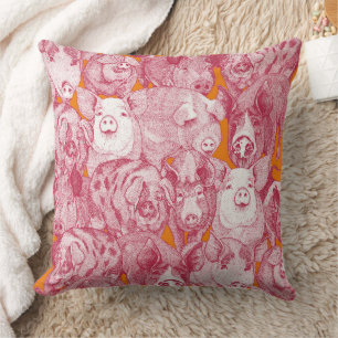 Coussin juste des cochons viva magenta satsuma