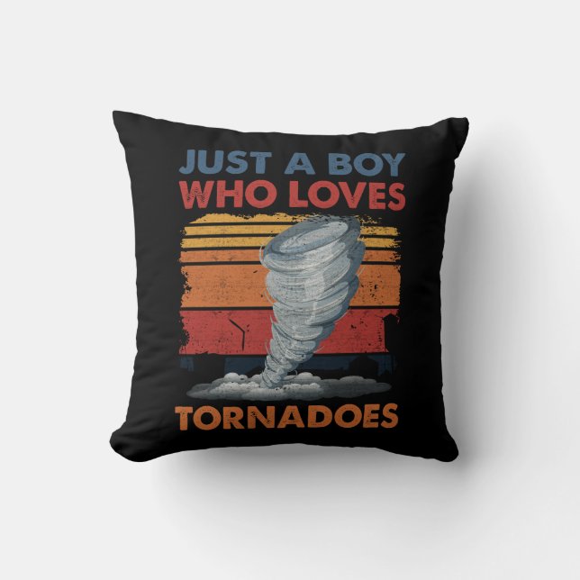 Coussin Juste garçon qui aime Tornado Art Météo Tempête To (Recto)
