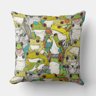 Coussin juste grenouilles d'arbre col