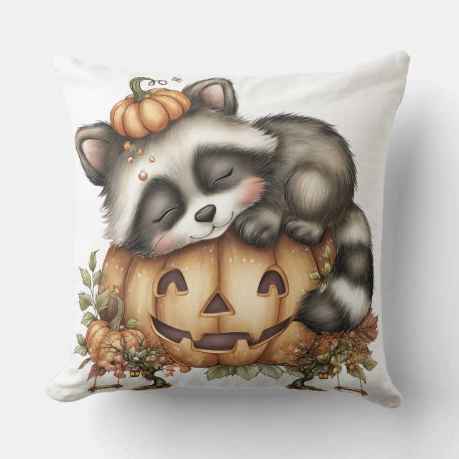 Coussin Juste pour traîner, Sleepy Racoon (Recto)