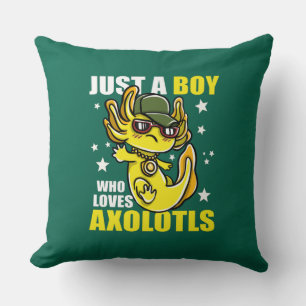 Coussin Juste un garçon qui aime les axolotls Cute Funny K