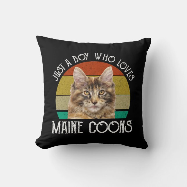 Coussin Juste Un Garçon Qui Aime Les Maine Coons (Recto)