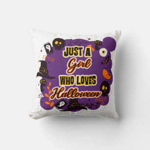 Coussin Juste une fille qui aime Halloween