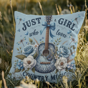 Coussin Juste une fille qui aime la musique country Coussi