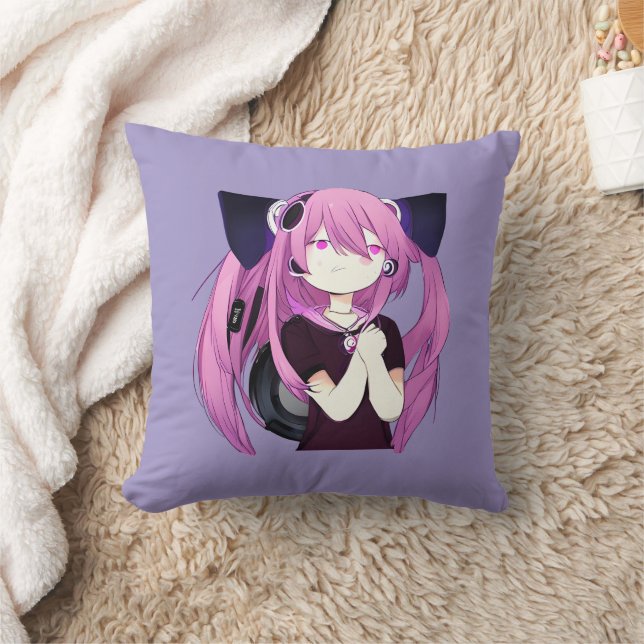 Coussin Juste une fille qui aime l'Anime, la musique et le (Couverture)