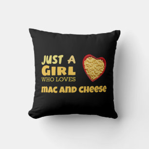 Coussin Juste une fille qui aime le mac et le fromage