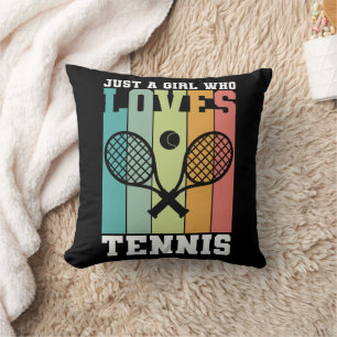 Coussin Juste une fille qui aime le tennis Cadeaux du jo