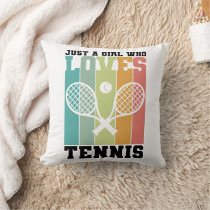 Coussin Juste une fille qui aime le tennis Cadeaux du jo
