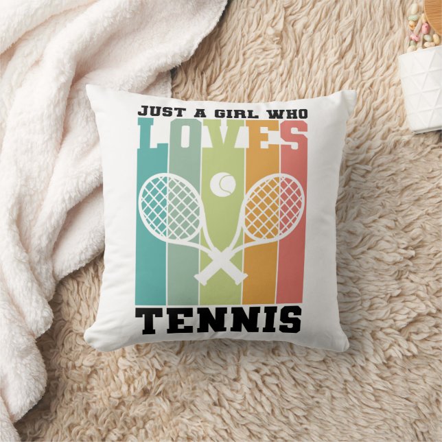 Coussin Juste une fille qui aime le tennis | Cadeaux du jo (Couverture)