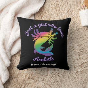 Coussin Juste une fille qui aime les axolotls personnalisa