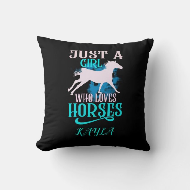 COUSSIN "JUSTE UNE FILLE QUI AIME LES CHEVAUX" PERSONNALIS (Recto)