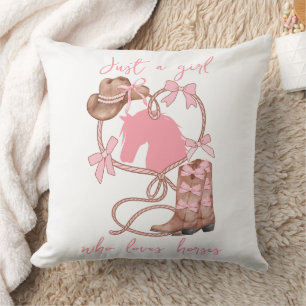 Coussin Juste une fille qui aime les chevaux, Western, Rod