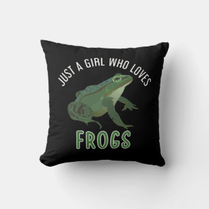 Coussin Juste une fille qui aime les grenouilles