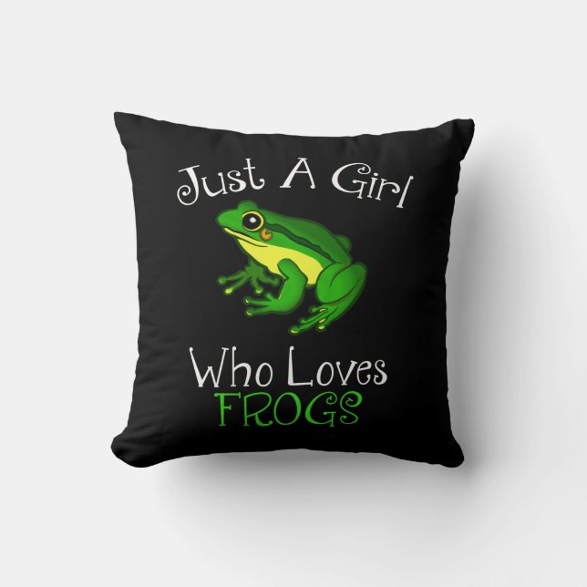 Coussin Juste une fille qui aime les grenouilles Amoureux  (Recto)
