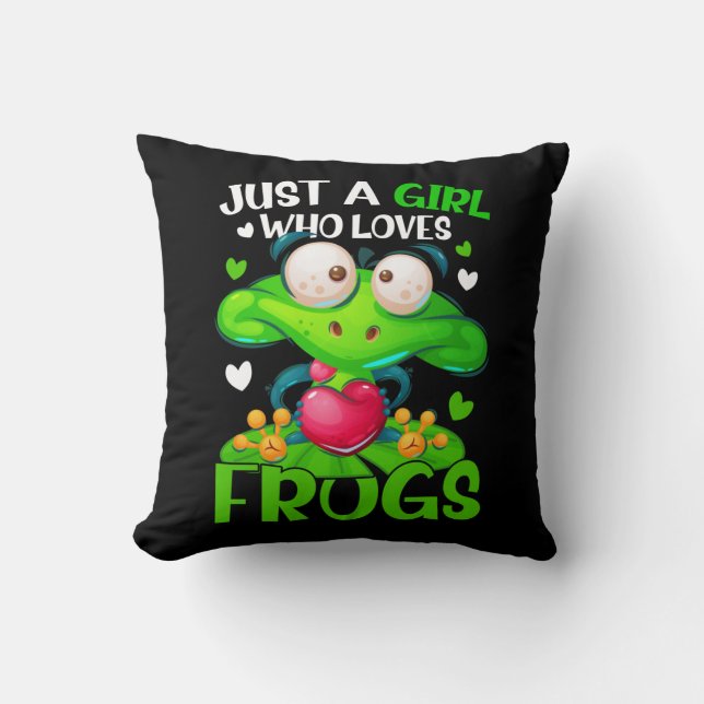 Coussin Juste Une Fille Qui Aime Les Grenouilles Enfants F (Recto)