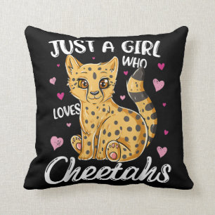 Coussin juste une fille qui aime les guépards   cadeau gu