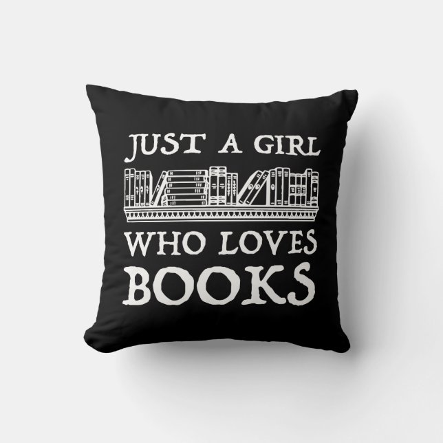 Coussin Juste une fille qui aime les livres (Recto)