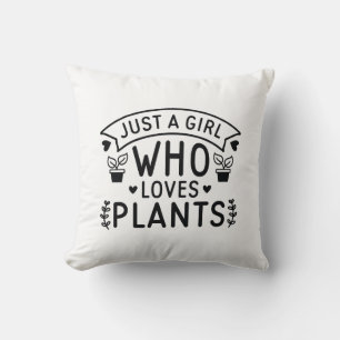 Coussin Juste une fille qui aime les Plantes