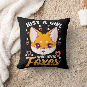 Coussin Juste une fille qui aime les renards Enfants Fille