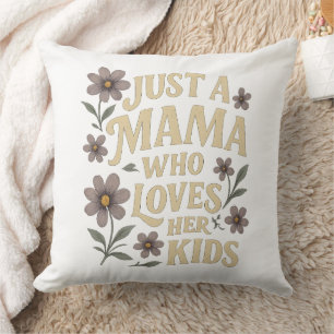 Coussin Juste une maman qui aime ses enfants Retro Floral