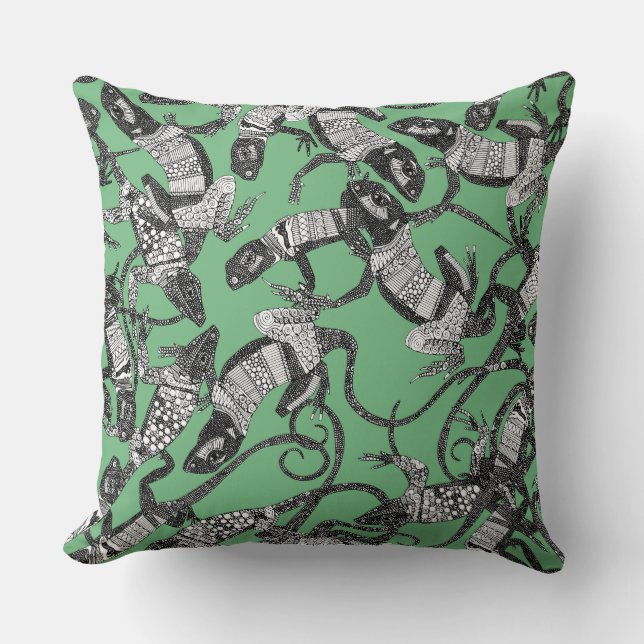 Coussin juste vert lézards (Recto)