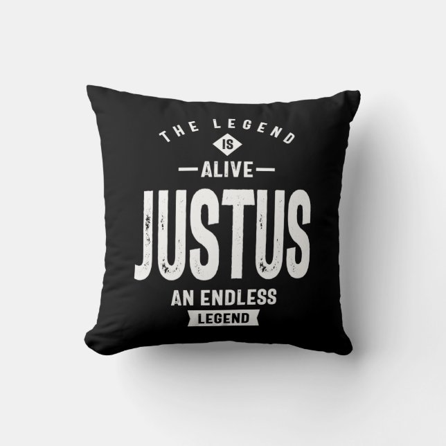 Coussin Justus Nom personnalisé Anniversaire Cadeau (Recto)