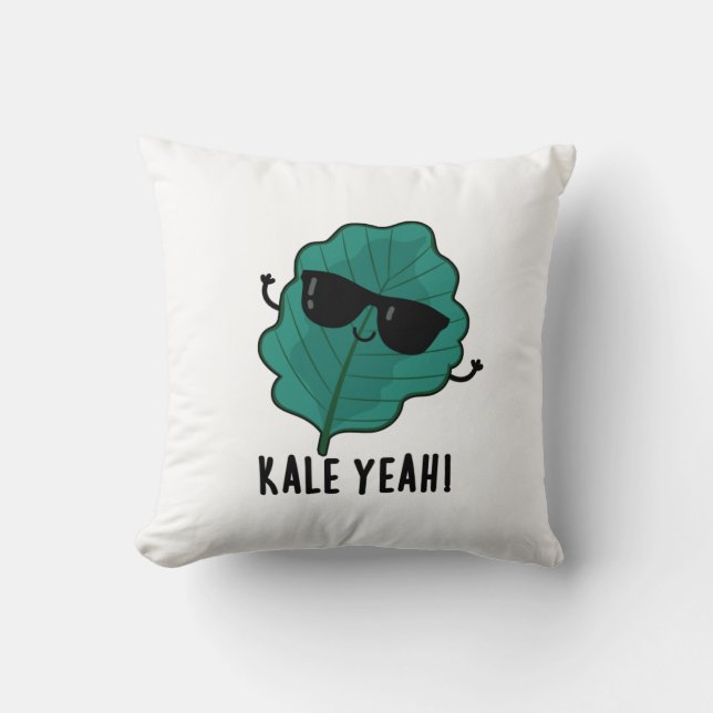 Coussin Kale Ouais Funny Veggie Pun (Recto)
