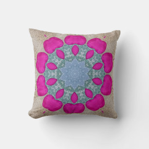 Coussin Kaléidoscope de fleurs et de verre de mer
