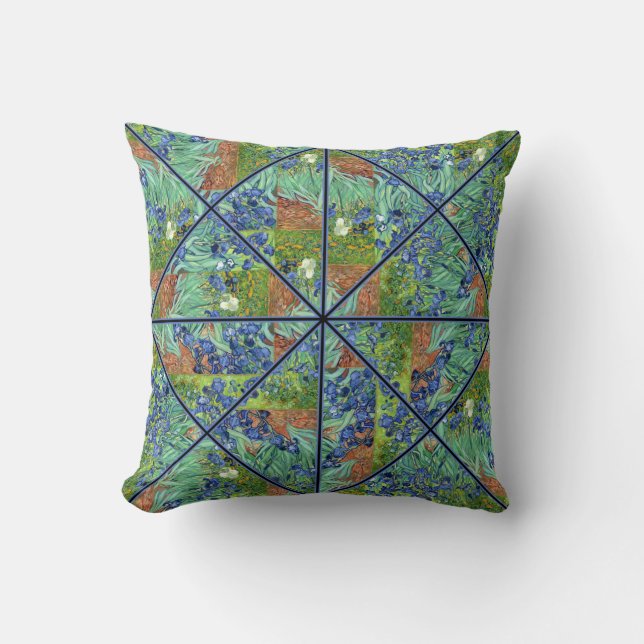 Coussin Kaléidoscope Iris de Van Gogh (Recto)