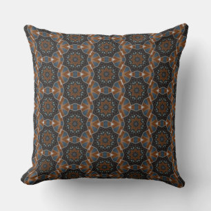 Coussin Kaleidoscope motif petite étoile marron HD