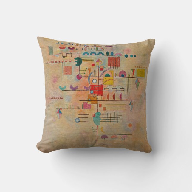 Coussin Kandinsky - Ascent gracieux, peinture populaire (Recto)